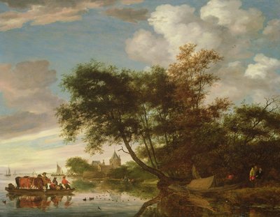 Rural River Landscape by Salomon van Ruisdael or Ruysdael